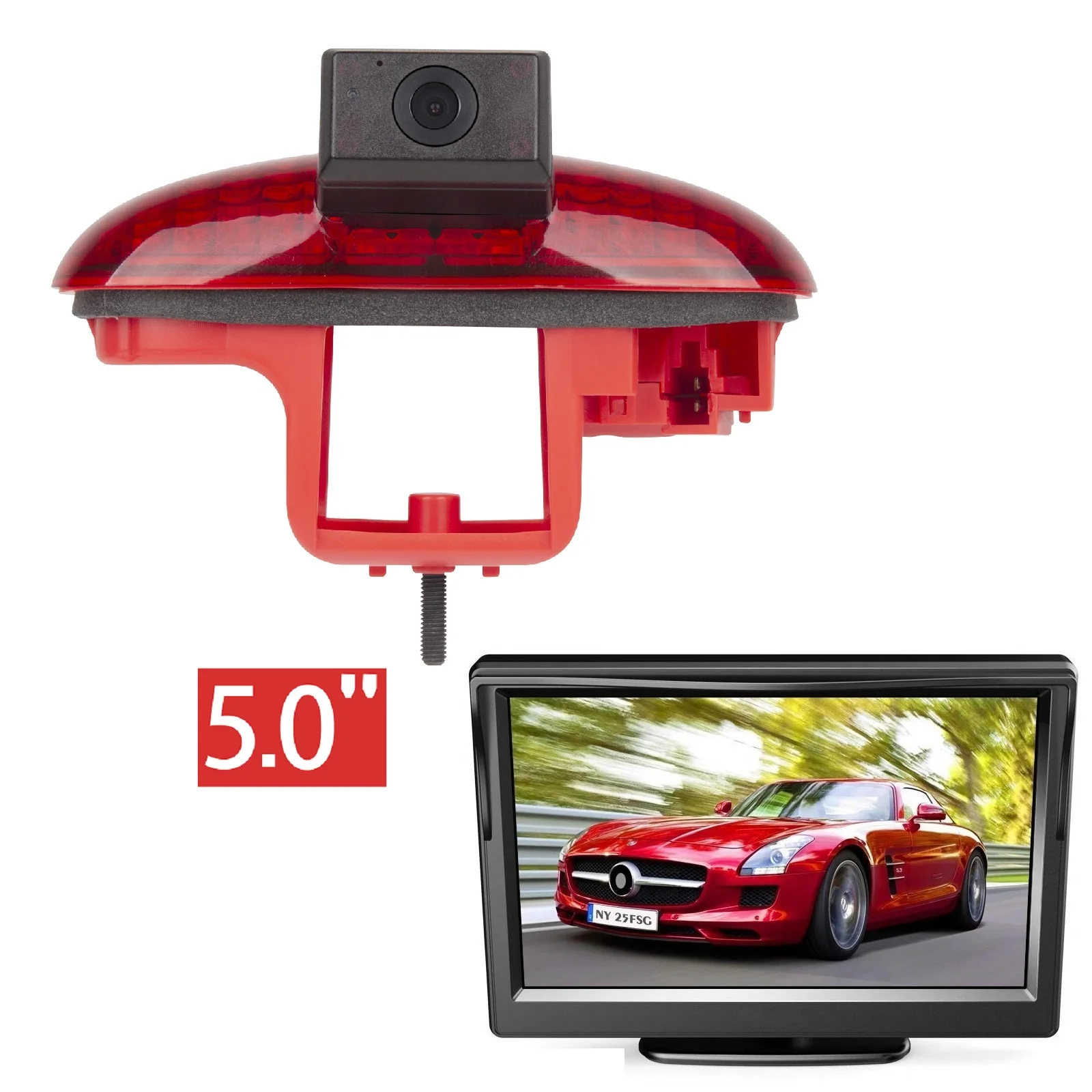 

HD 720P Brake Light Camera Stop lights + 5.0'' monitor for FIAT Talento Primastar Renault Trafic,Opel Combo C,Vauxhall Vivaro A