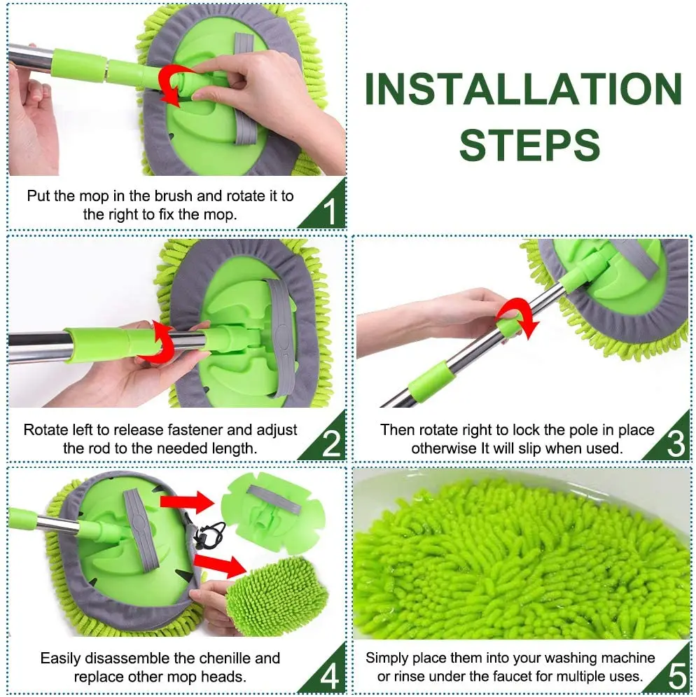 4 шт. щётка для мытья автомобиля 45 дюймов из алюминиевого сплава | Автомобили и
