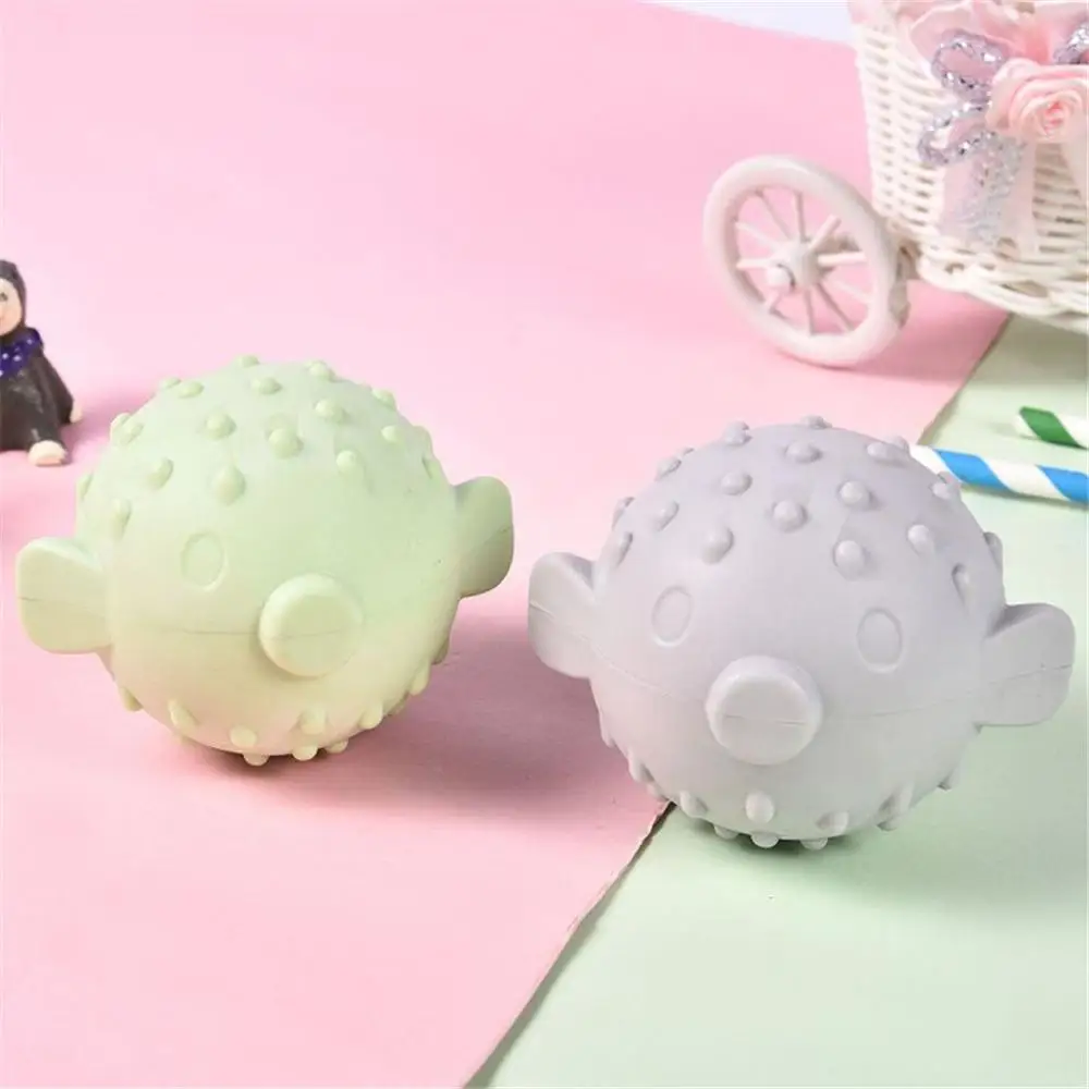 

Little Pufferfish Pet TPR Molar Vocal Ball Toys Interactive Training Puppy Cat Squeaky Chew Teeth Cleaning Toy Pets Toothbrush