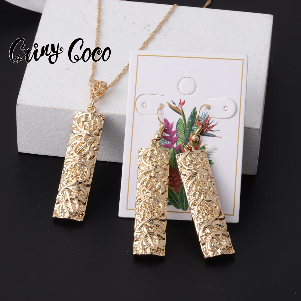 Новые модные наборы Гавайских ювелирных изделий комплект из ожерелья и сережек