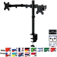 ms02 desktop clamping full motion 360 degree dual monitor holder stand 10 27lcd led monitor mount arm loading 9 9kgs each head