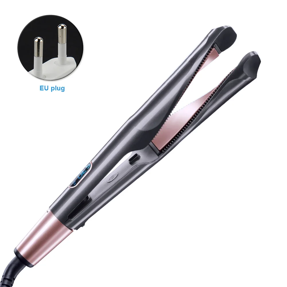 2 In 1 Hair Curling Iron Salon LED Display Tourmaline Ceramic Multipurpose Quick Heating Straightening Styling Tool Dual Voltage |