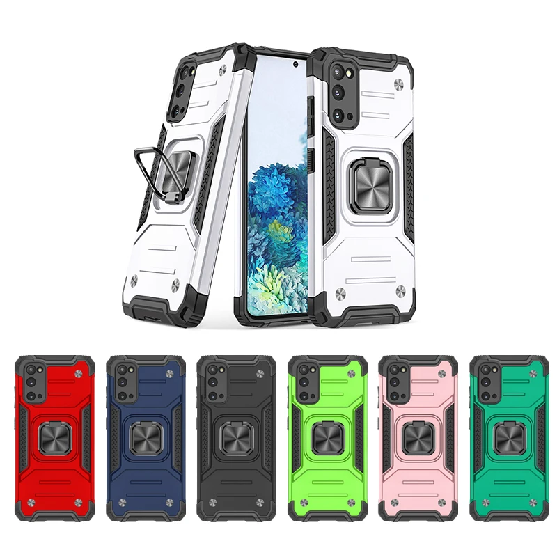 

Shockproof Anti-drop Armor Finger Ring Holder PC + TPU Magnetic Phone Case Cover for Iphone 12 11 Pro X XS Max XR 13 13 PRO 7 8