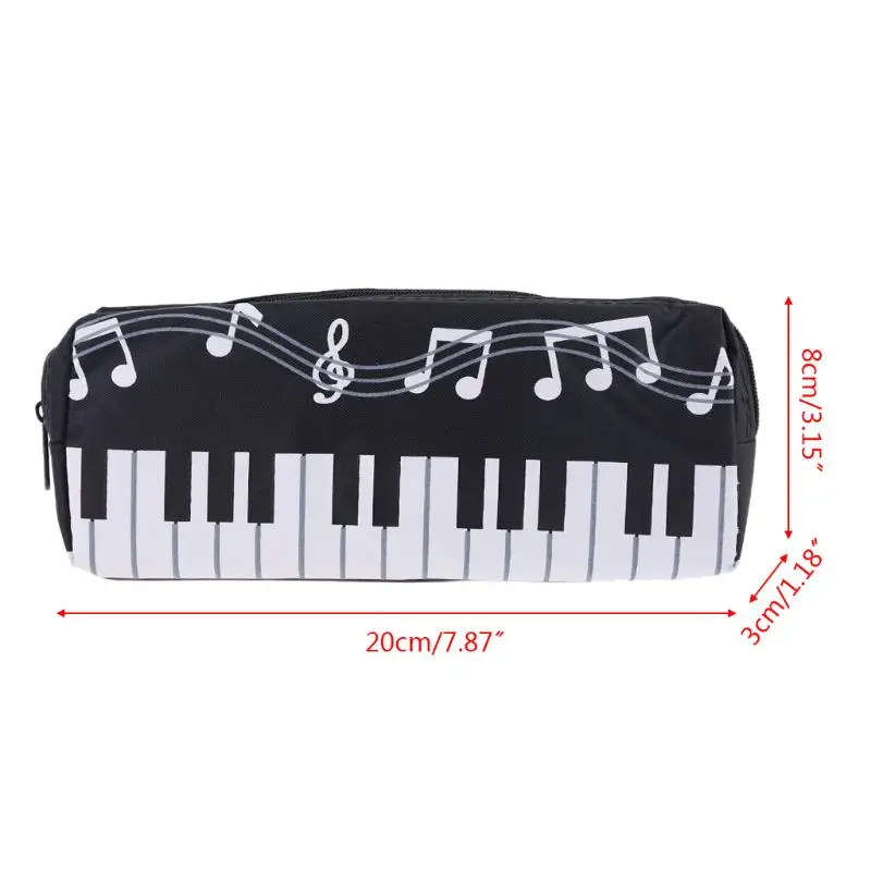 

Music Notes Piano Keyboard Pencil Case Large Capacity Pen Bags Stationery Office 19QA