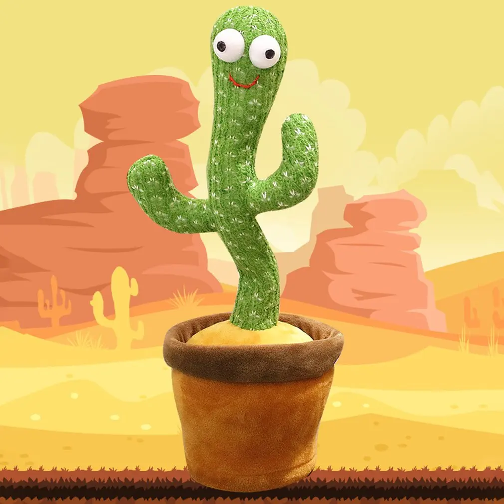 32cm Twisting Dancing Toy Cactus Electron Plush Toy With 3 Songs Soft Plush Doll Babies Cactus Plush Toy Room Desktop Decoration