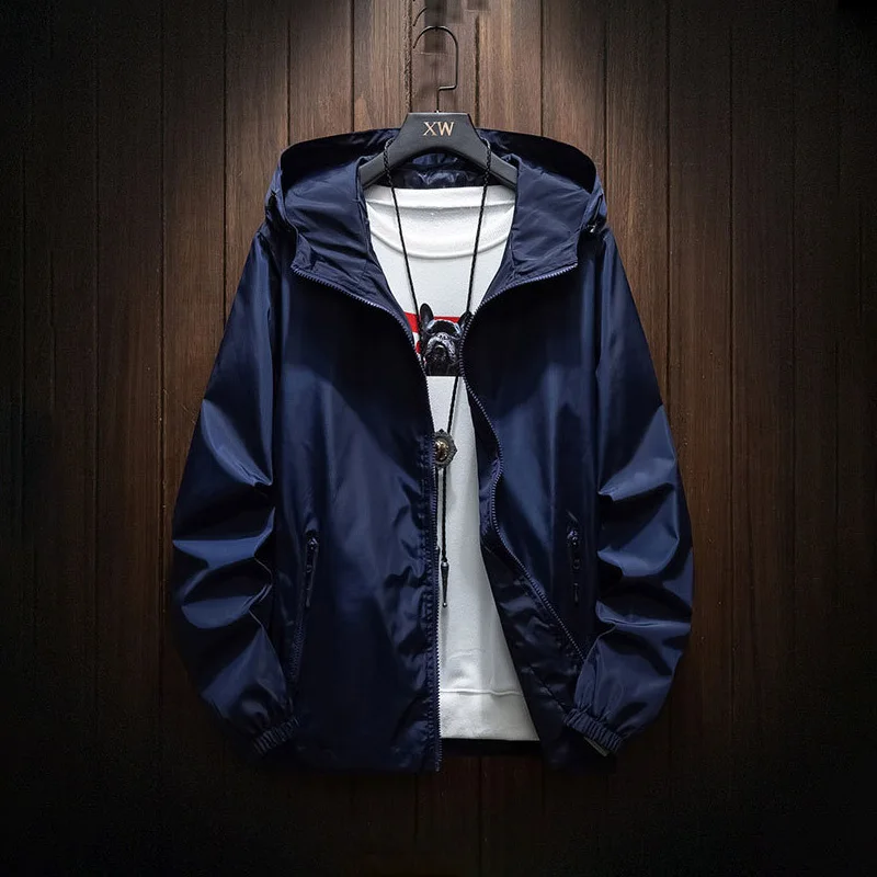 Куртка мужская водонепроницаемая ветровка с капюшоном Бомбер дождевик