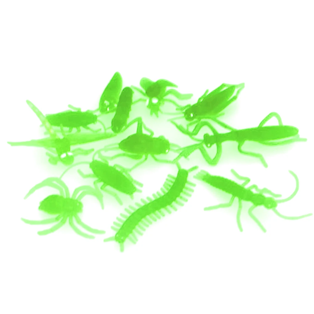 

12pcs/lot Halloween Horror Luminous Insects Animals Creative Models Funny Tricky Toys Luminous Insects Animals Toy