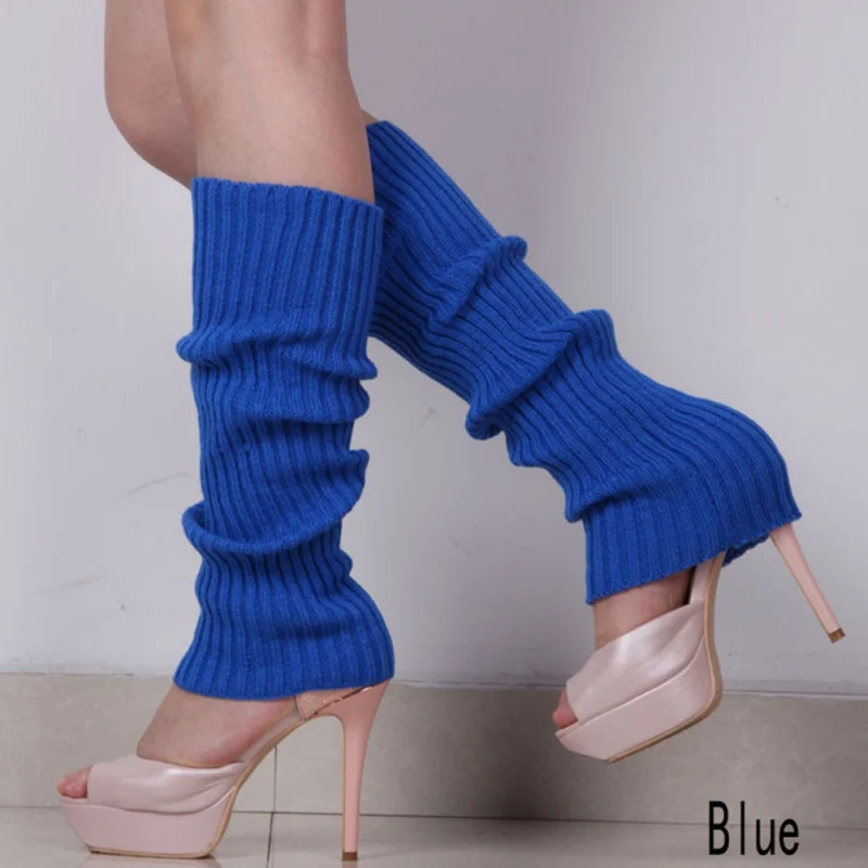 Autumn Winter European and American Fashion Women Knitted Leg Warmer Solid Color Bright Wool Socks Warm Boot Outdoor | Женская одежда