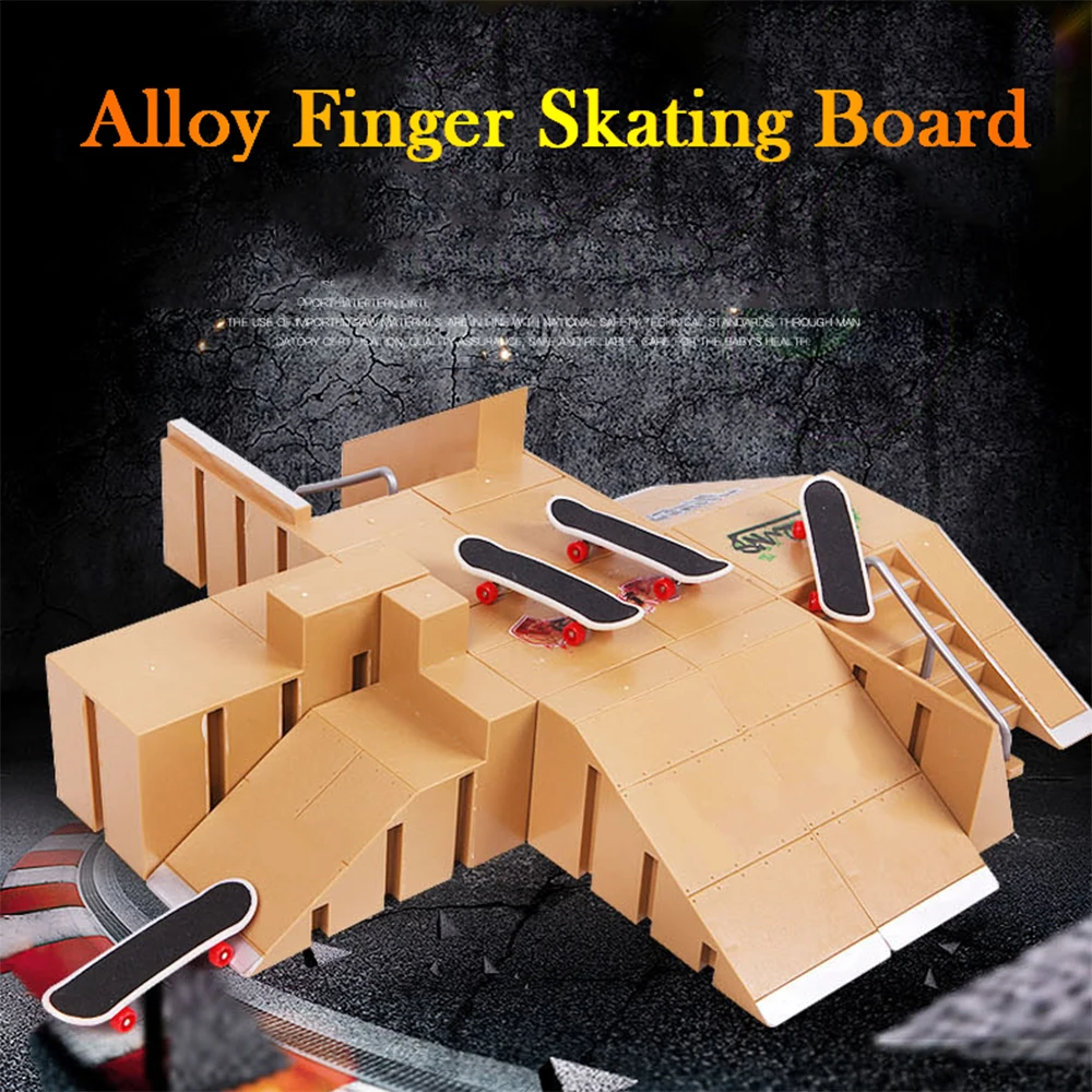 Мини набор из сплава для катания на пальцах скейт парк комбинация игрушек