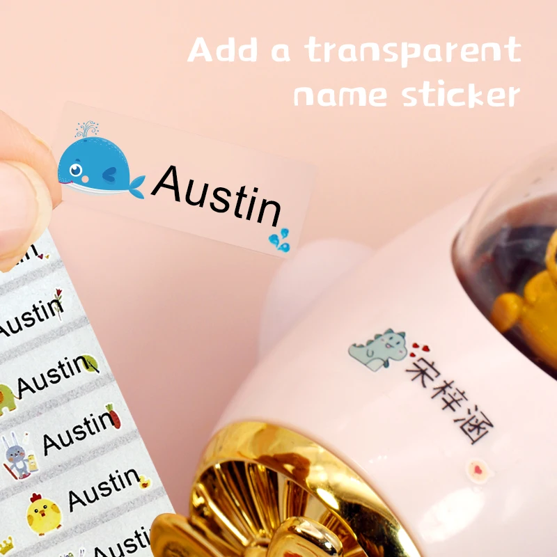 Pegatinas personalizadas con nombre, etiquetas impermeables, para ni&ntilde;os, escuela, papeler&iacute;a, oficina, variedad de agua-3