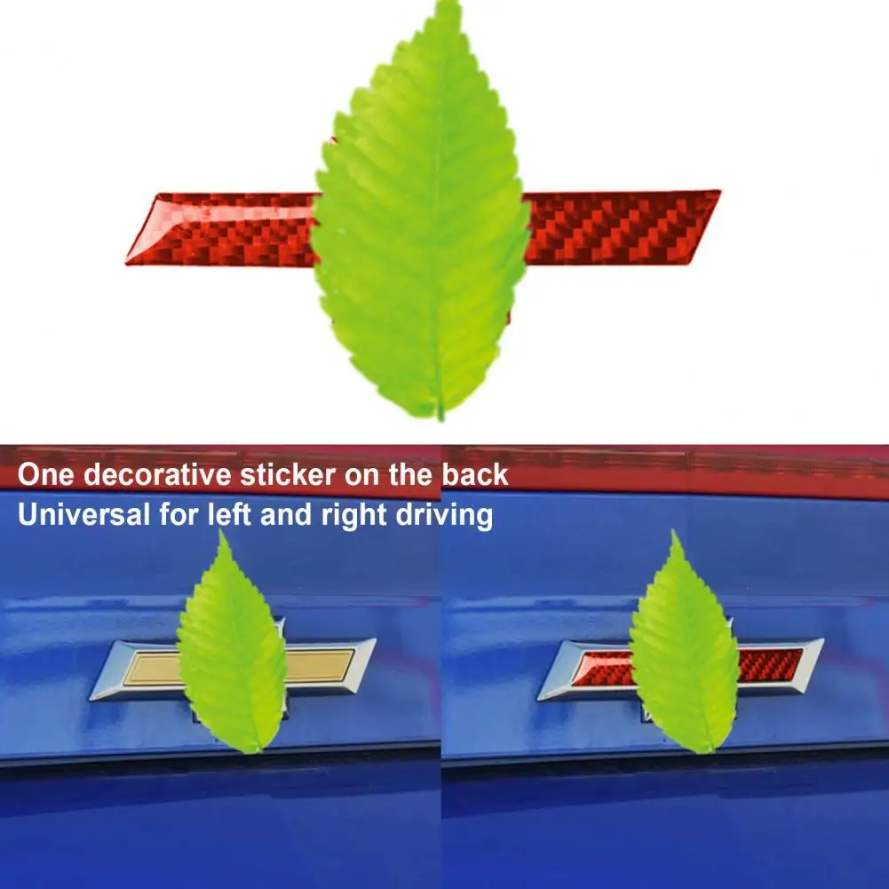 

Logo Trim Sticker Shiny Surface Anti-scratch Carbon Fiber Red Rear Tailgate Logo Decor Sticker for Chevrolet Camaro 2017-2019