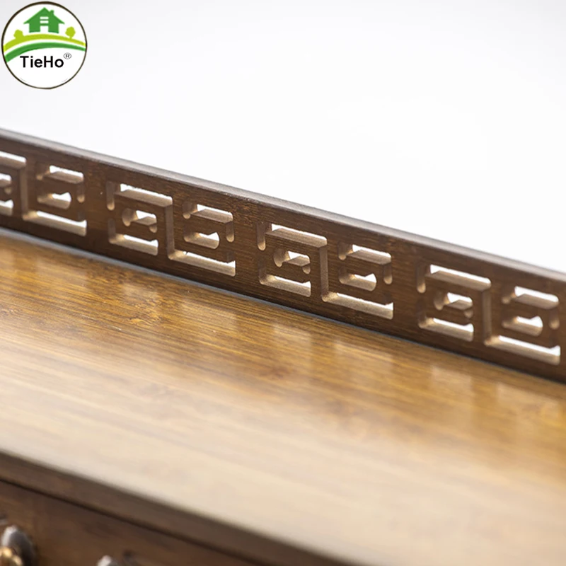 tieho kitchen shelf retro teapots shelf rack new chinese tea set rack tea storage cabinet bamboo floor kitchen storage shelf free global shipping