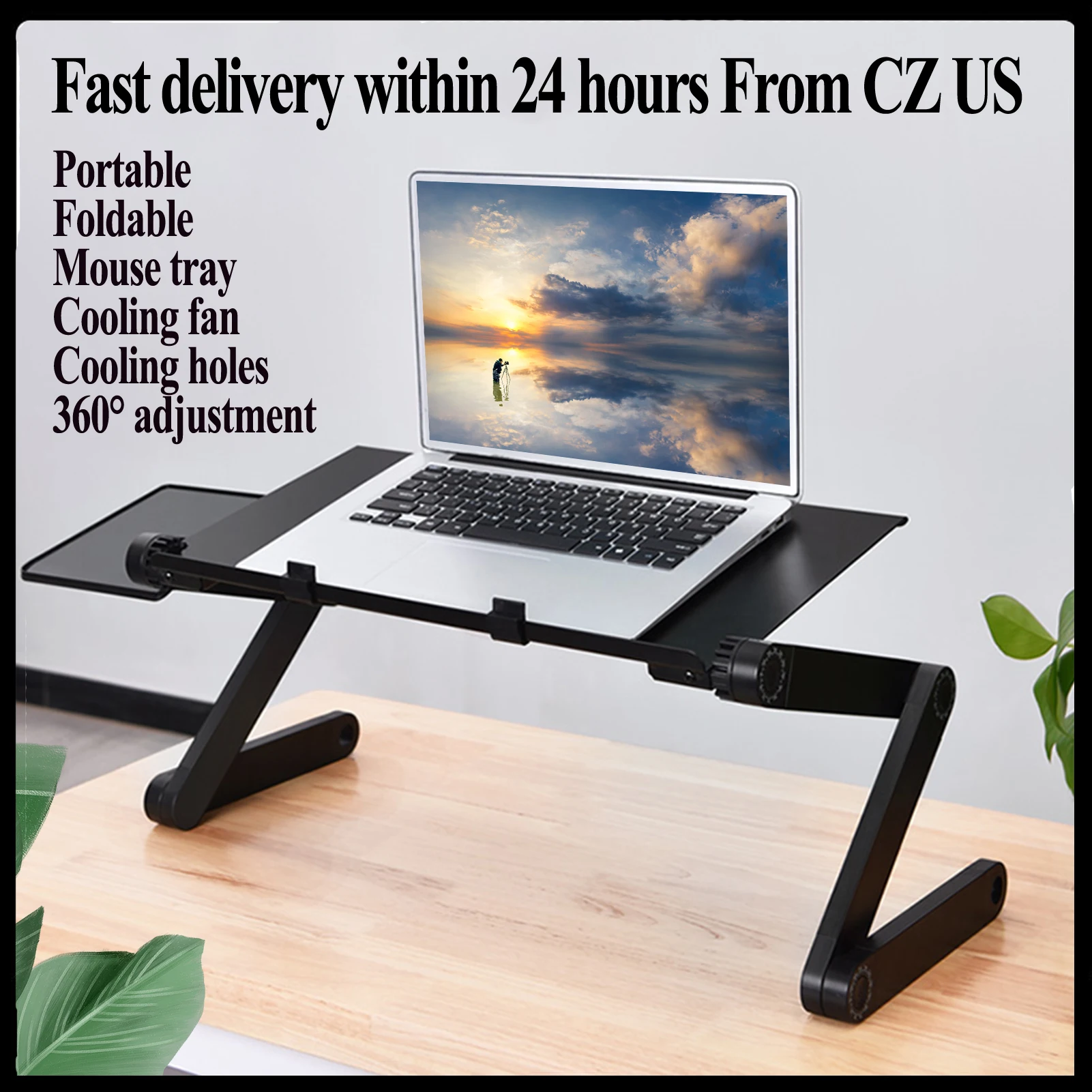 

Portable Laptop Desk for Bed Adjustable Computer Table Ergonomic Lap Notebook Stand Lapdesk Trayy Tray With Mouse Pad