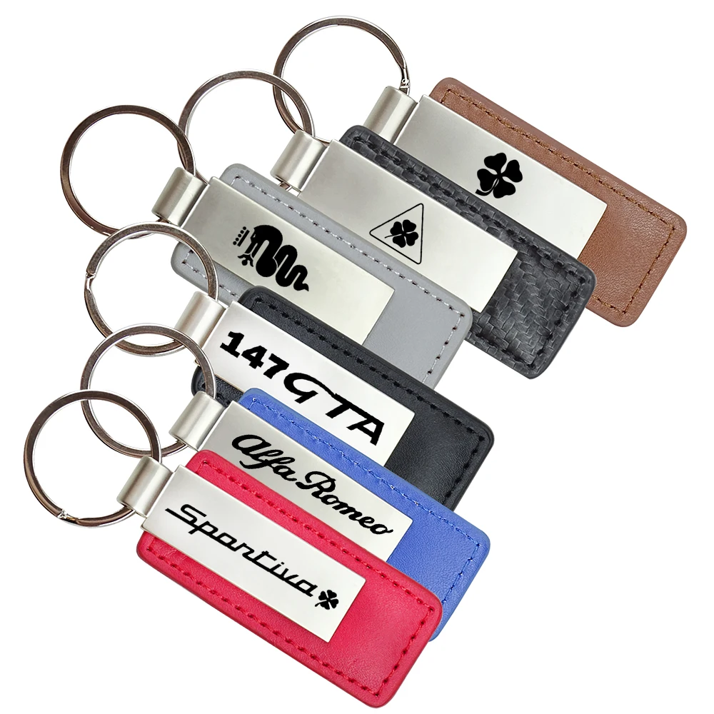Металлический кожаный брелок из углеродного волокна для Alfa Romeo MiTo Giulia Giulietta 147 156 164