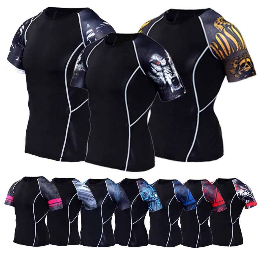 

new summer shirt fitness men t shirt clothing brand sports t shirt male print short sleeve running t shirt