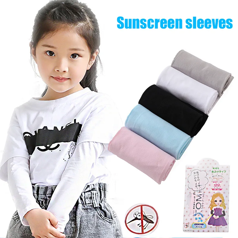 

Children Sunproof Ice Silks Arm Sleeve Summer Sun UV Protection Cooling Sleeves for Outdoor Sports FS99