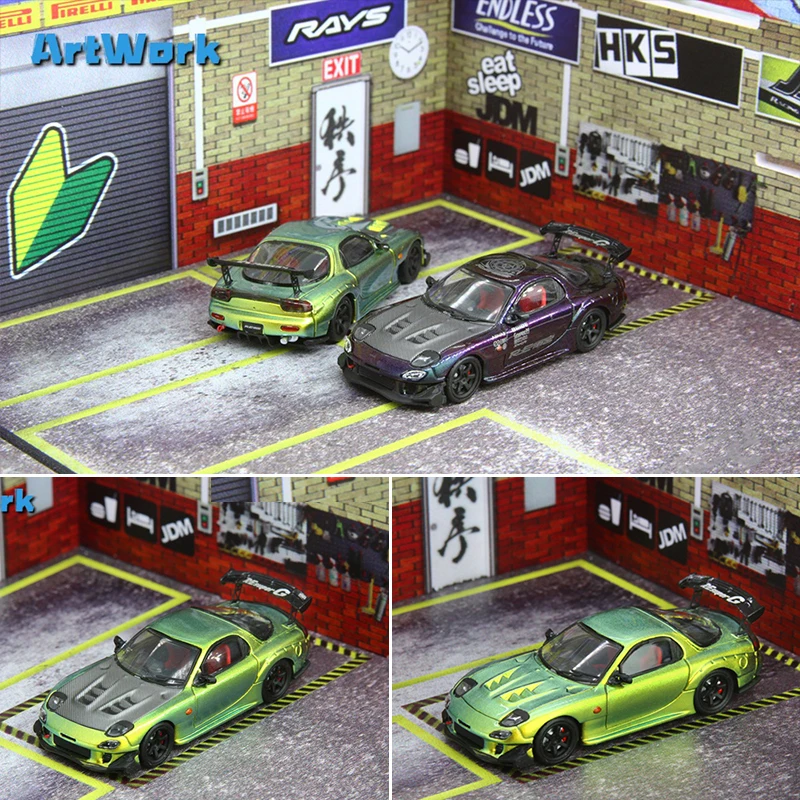 Мастер x искусство 1:64 Mazda RX-7 FD3S RE Amemiya волшебный цвет сплав модель автомобиля-3