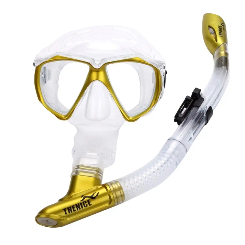 Маска для дайвинга анфас маска с анти-туман очки All-сухая дыхательная трубка на