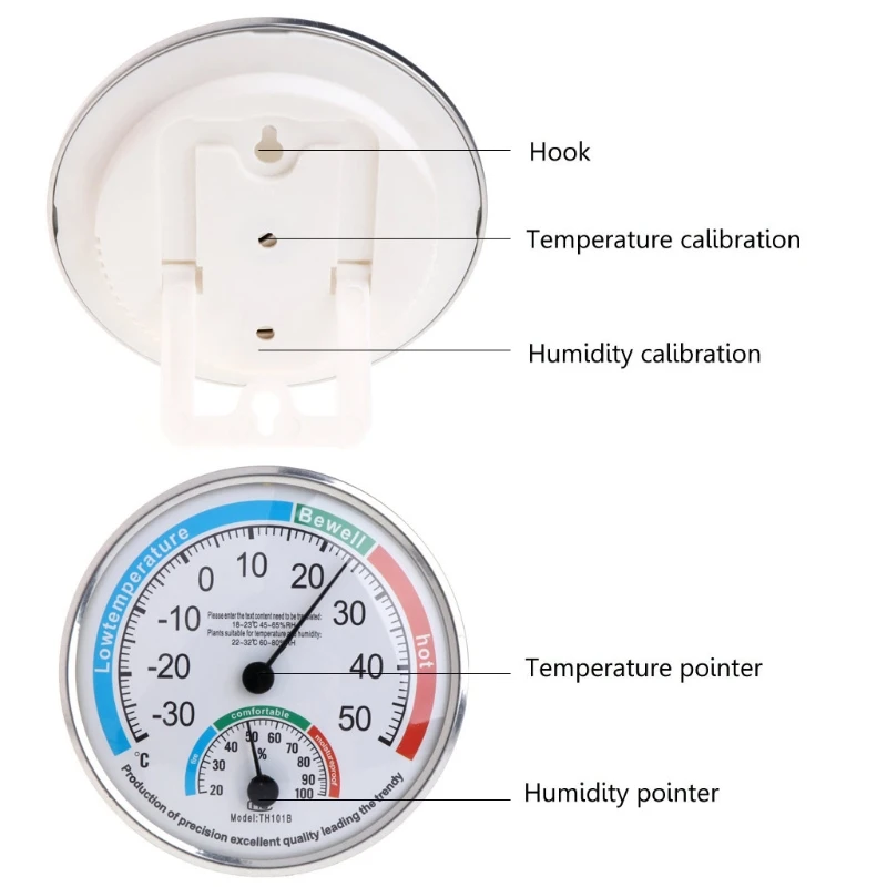 

Household Analog Thermometer Hygrometer Temperature Humidity Monitor Meter Gauge
