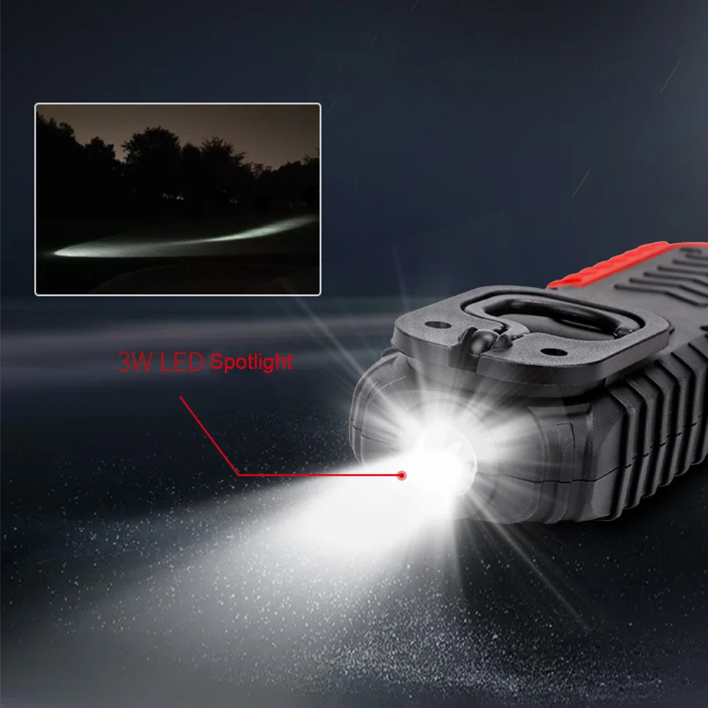 

Portable Waterproof COB LED Flashlight 360 Degree Stand Hanging Torch Lamp Warning Light With Magnetic Base