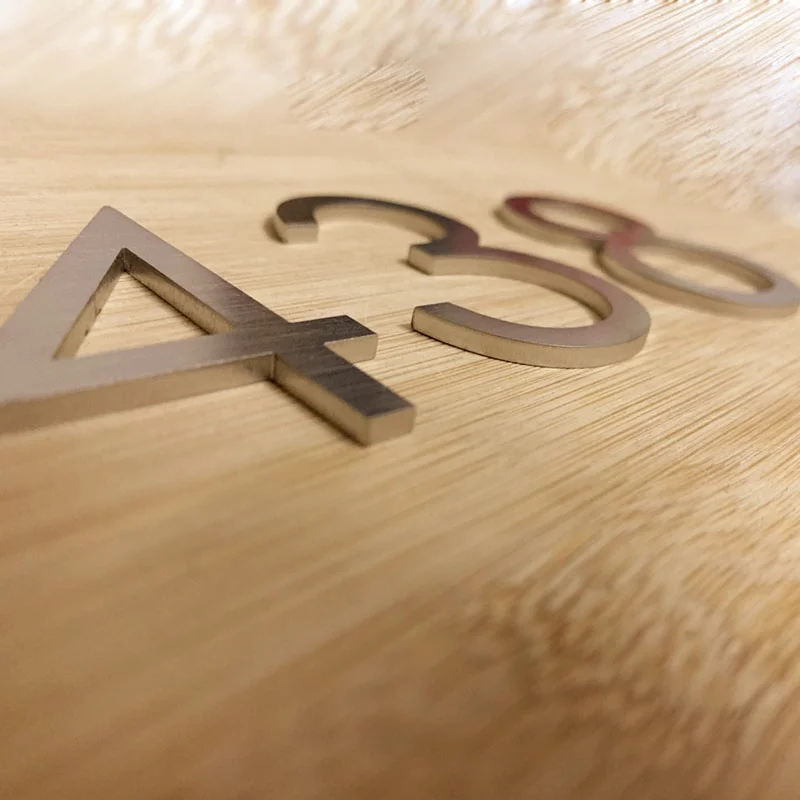 Самоклеящиеся домашние цифры-наклейки из нержавеющей стали металлическая