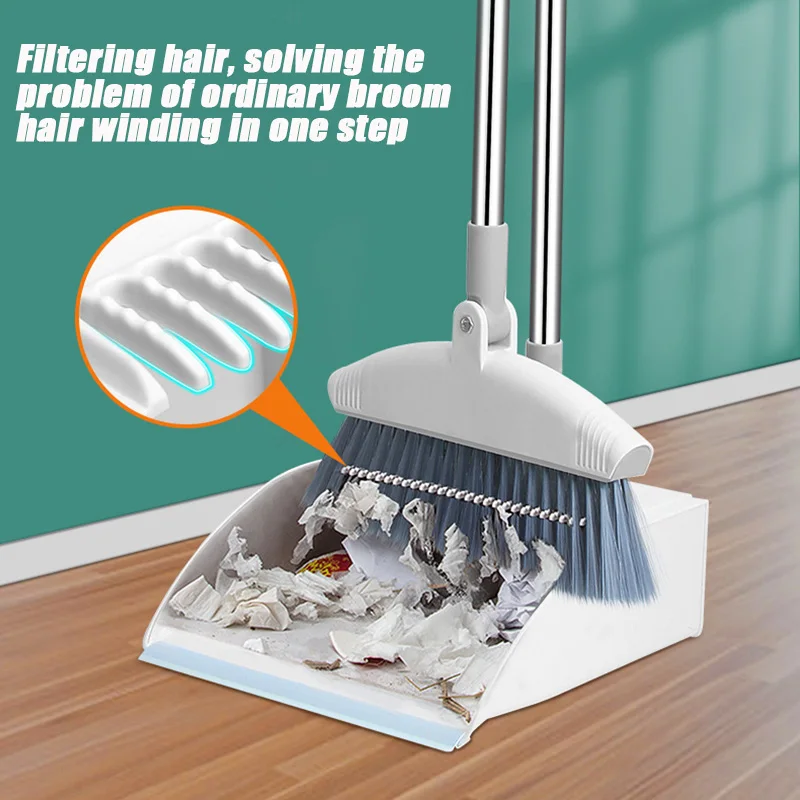 

180degree Rotary Broom and Foldable Standing Dustpan Household Floor Cleaning Set can CSV