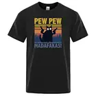 Мужская футболка Pew Madafakas, черная футболка с принтом в виде кошек, Мужская модная брендовая футболка большого размера, повседневные топы с коротким рукавом