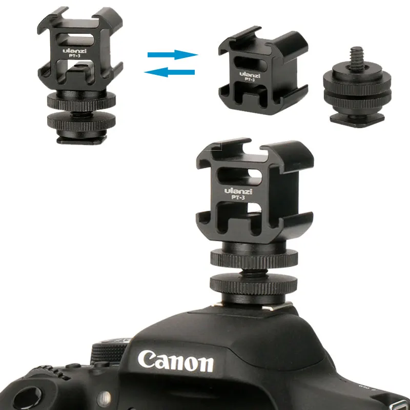 Тройной Горячий башмак Vlog видео микрофон 112 светодиодный светильник 49 LED для