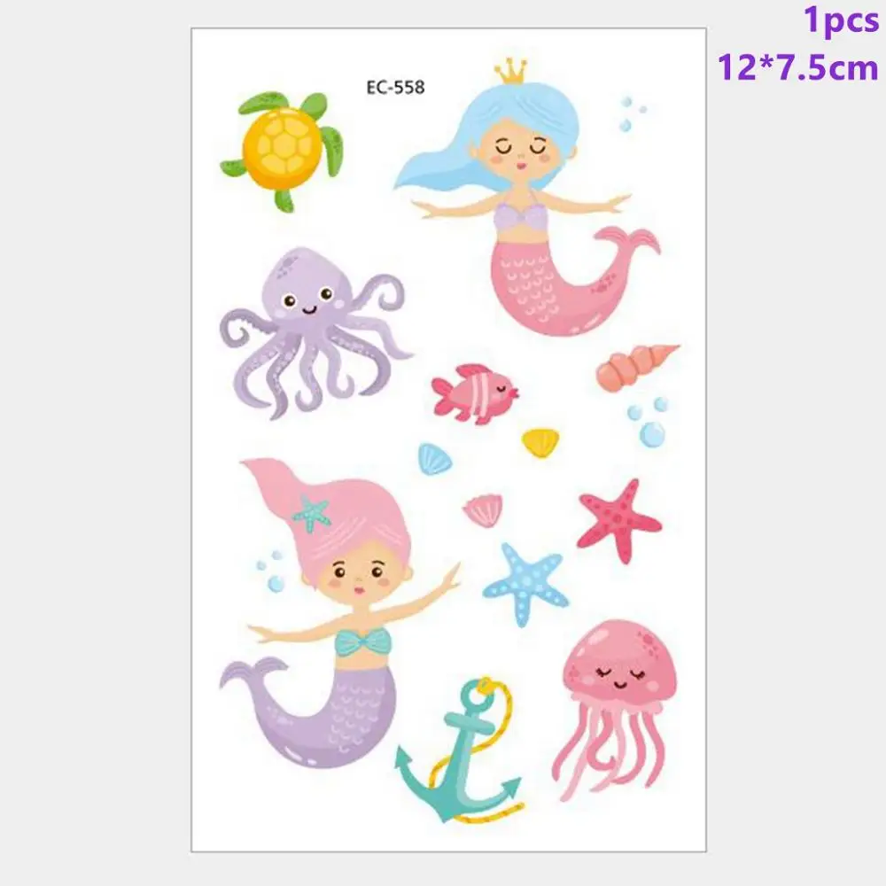 Mermaid Stickers 7 Taoup 1 шт. градиентные цвета радуги блестки маленький брелок для ключей «русалка» с днем рождения Русалка тема вечерние декор для кулоны для девочек DIY - Цвет: Mermaid Stickers 7