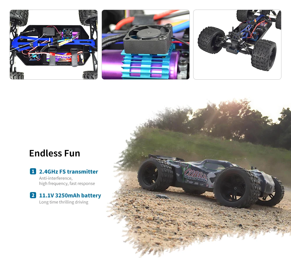 VRX Racing RH818 3650 Monster Truck бесщеточный двигатель 2,4G 4WD 60-80 км/ч высокая скорость RC автомобиль с 60A ESC FS передатчик-RTR