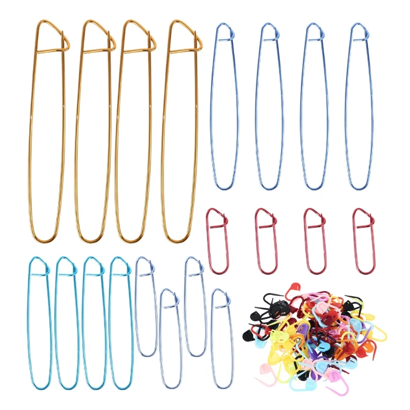 

1 Set Yarn Knitting Aluminum Stitch Holders Safety Pins Stitch Counter Marker