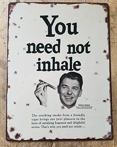 

Ronald Reagan Cigar Ad Metal Sign Reproduction Vintage Decor Aluminum Metal Signs Tin Plaques Wall Poster