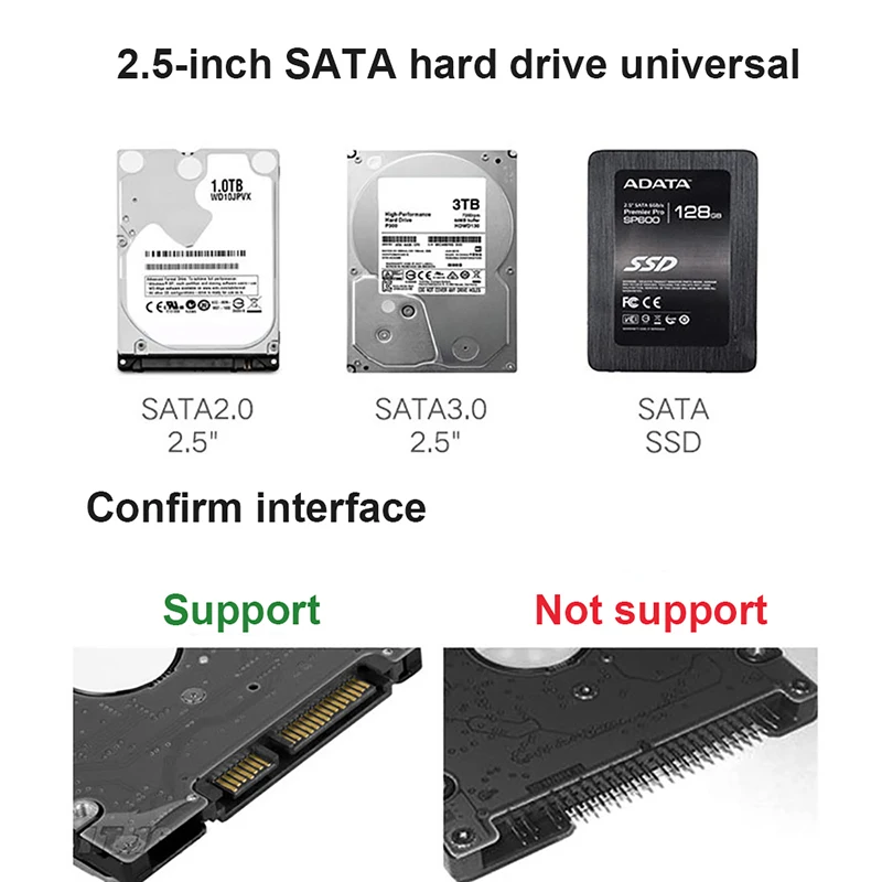 Hannord HDD корпус 5 Гбит/с 2 дюймов Прозрачный жесткий чехол SATA 3 0 USB внешний диск SSD