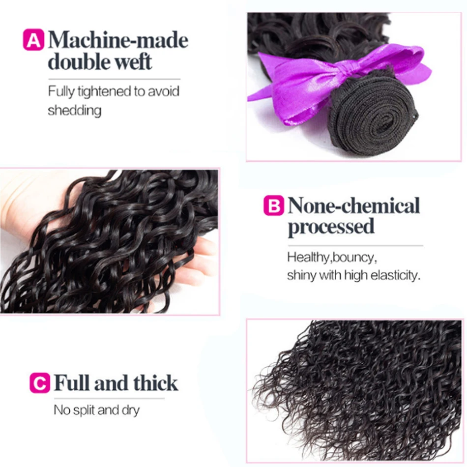 Перуанская волна воды 4 пучка s 100% натуральные волосы пучок remy соткут перуанские