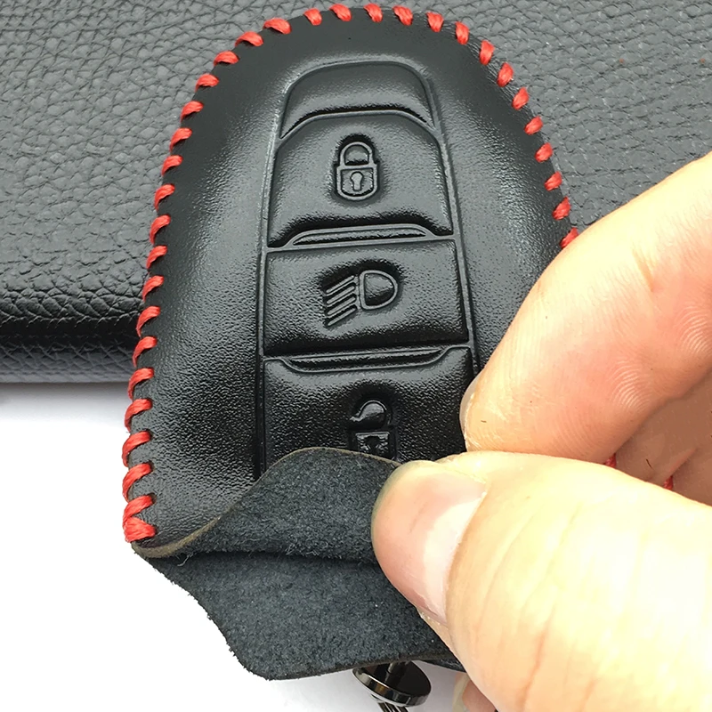 

3 buttons leather car remote key case key cover For Peugeot 308 408 508 2008 3008 4008 5008 car-covers car keys accessories