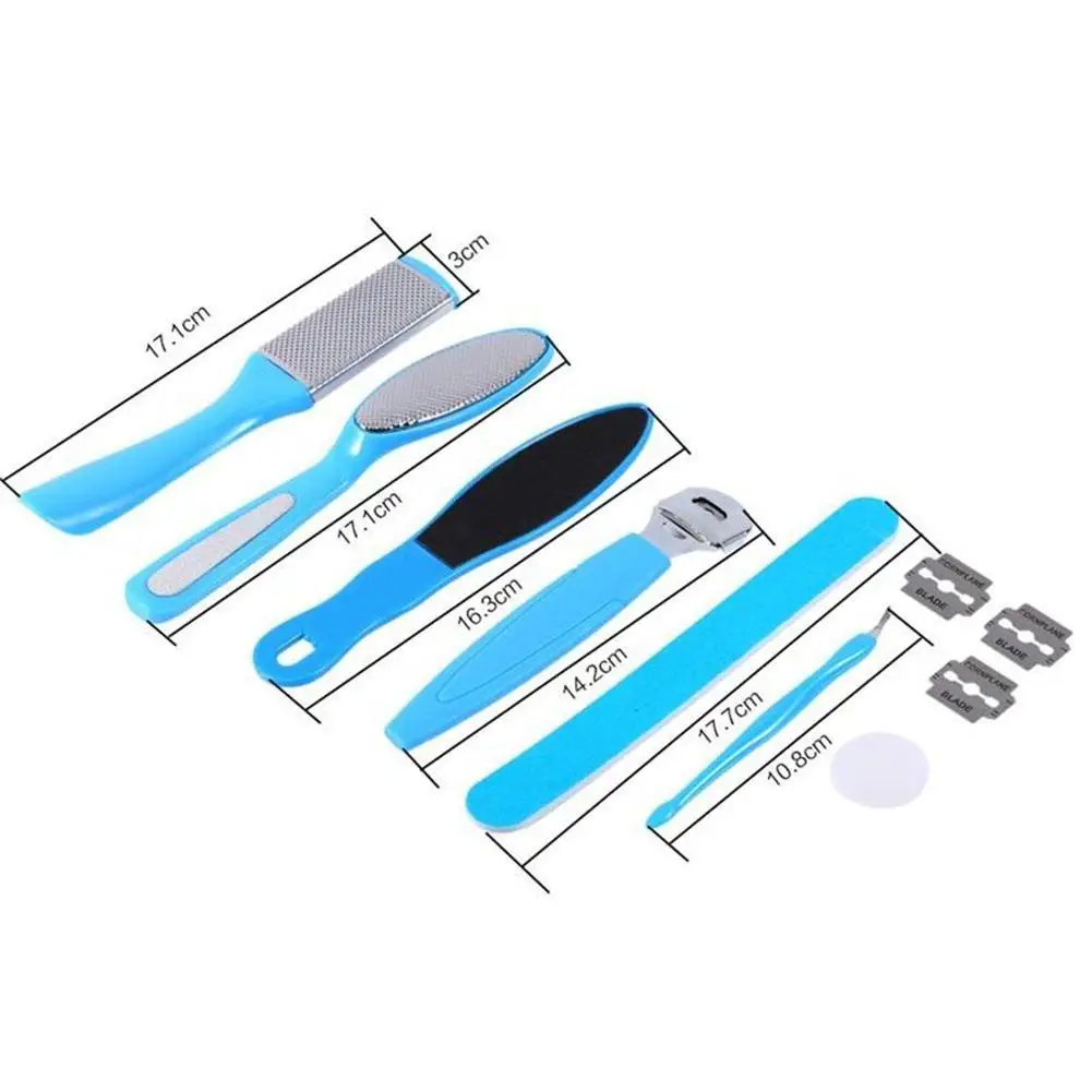 

10Pcs/Set Manicure File Set Dead Hard Skin Callus Remover Care Rasp Feet Blue Pedicure Kit Pedicure Scraper Tool Tools Foot M7L9