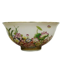 chinese old porcelain pastel porcelain painted gold pastel floral pattern bowl