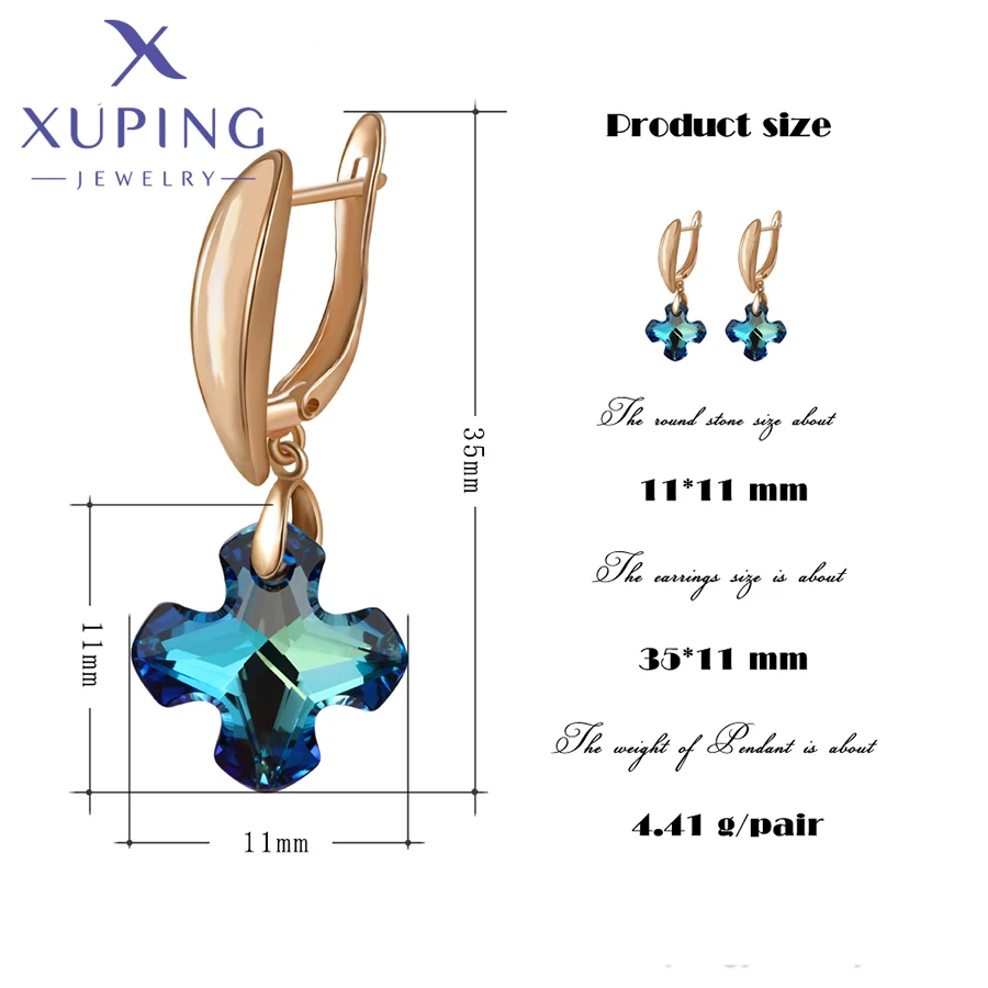 Xuping ювелирные изделия подвески стиль кристалл серьги с родиевым покрытием для