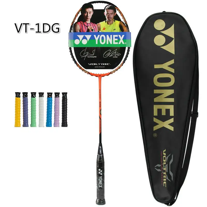 Оригинальная профессиональная ракетка для бадминтона Yonex высокого напряжения VT наноуглеродное волокно вольтрическая ракетка для бадминтона с сумкой - Цвет: VT 1DG