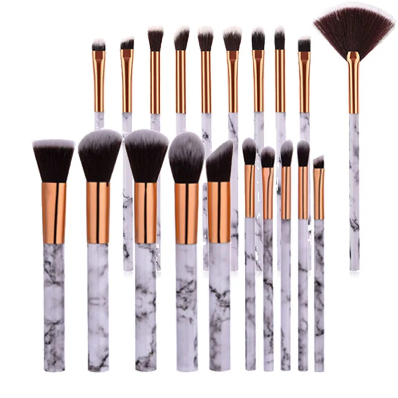 10pcs Promotions Marbling Texture Brushes Face Foundation Powder Eyeshadow Kabuki Eye Blending Cosmetic Marble Makeup Brush Tool - купить по