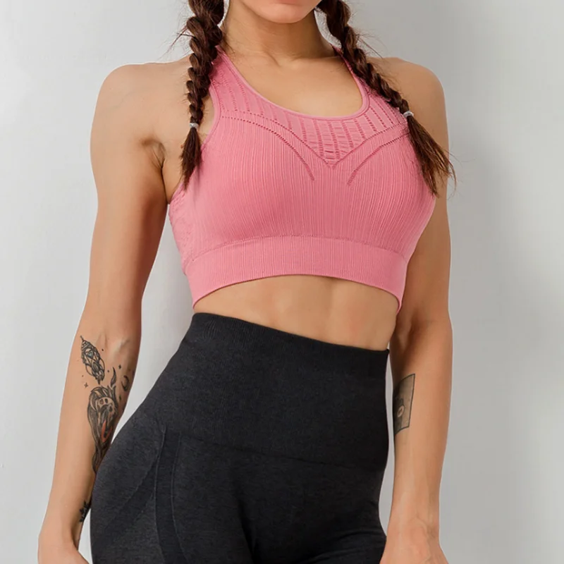 Женский сетчатый дышащий Быстросохнущий ударопрочный спортивный бюстгальтер