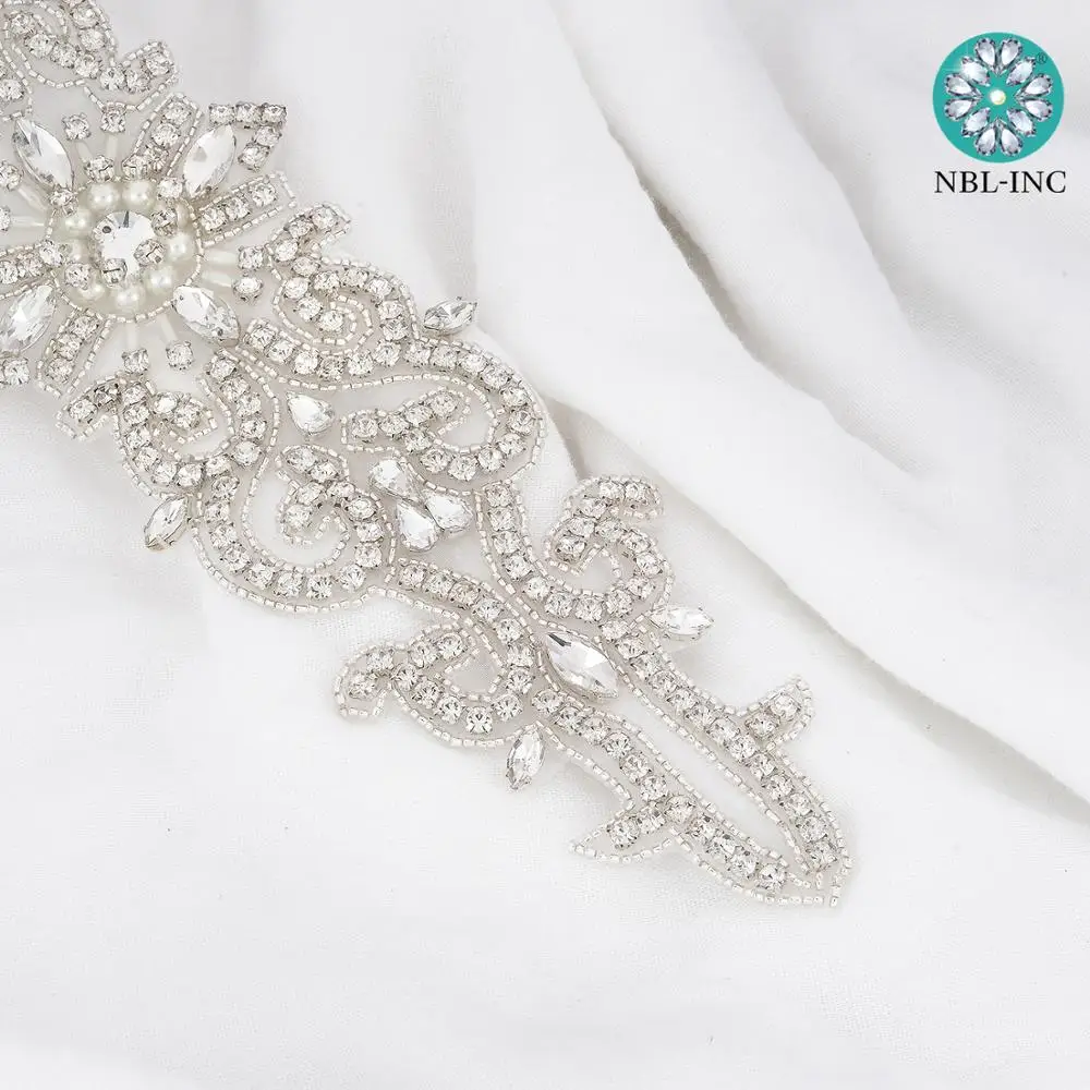 (1 шт.) Свадебные бисером серебряные Кристальные Стразы для аппликации аппликация