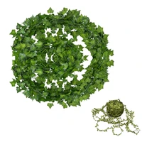 12pcs 2m artificial ivy green leaves 1pc 20m small leaves garland plants vine fake home decor flower rattan string leaves