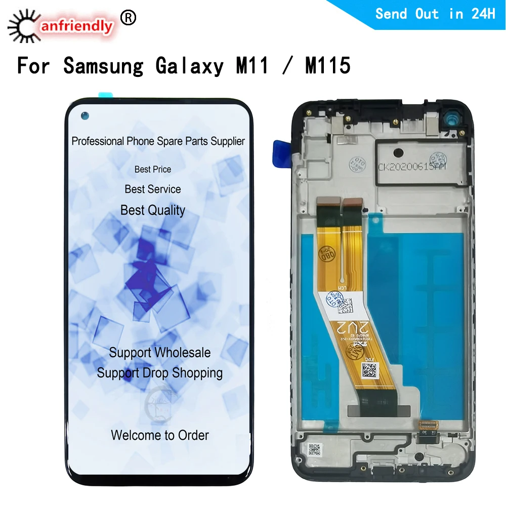 

6,4 "ЖК-дисплей для Samsung Galaxy M11 M115 SM-M115F/DS ЖК-экран Сенсорная панель дигитайзер с рамкой Замена сборки