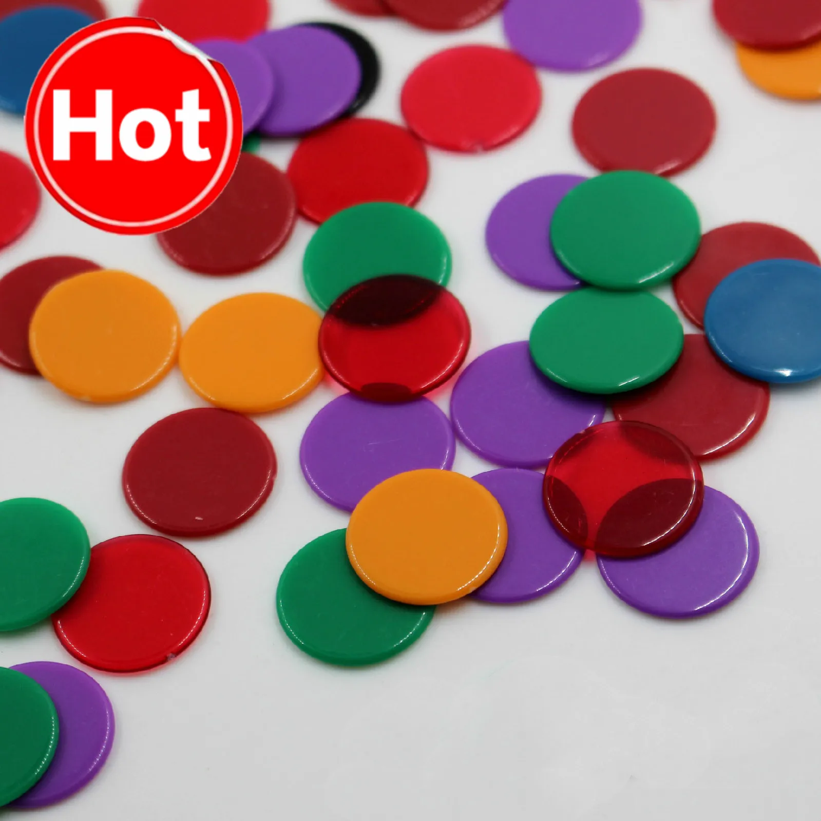 100PCS/Set 4 Colors 19mm Creative Gift Accessories Plastic Poker Chips Casino Bingo Markers Token Fun Family Club Game Toy