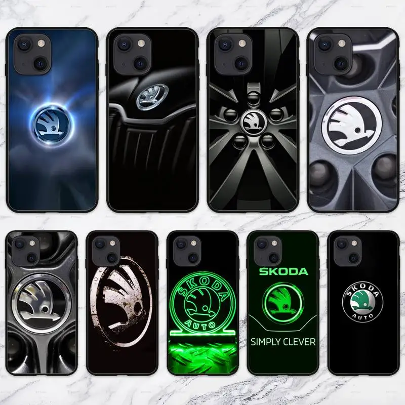 Роскошный спортивный автомобильный чехол Skodas для телефона iPhone 13 Pro Max 12 Mini 11 SE 2020 6
