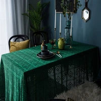 green lace table cloth hand crochet rectangle table cover knitted dining table decoration tea tablecloths home decoration nappe