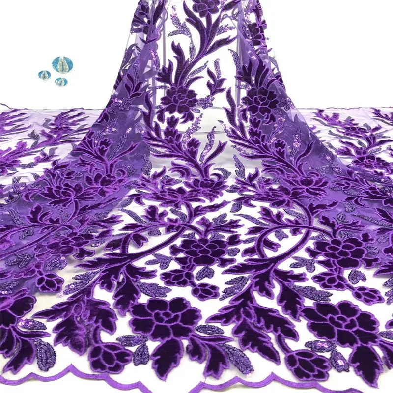 Мягкая нигерийская бархатная кружевная ткань французское кружево с блестками