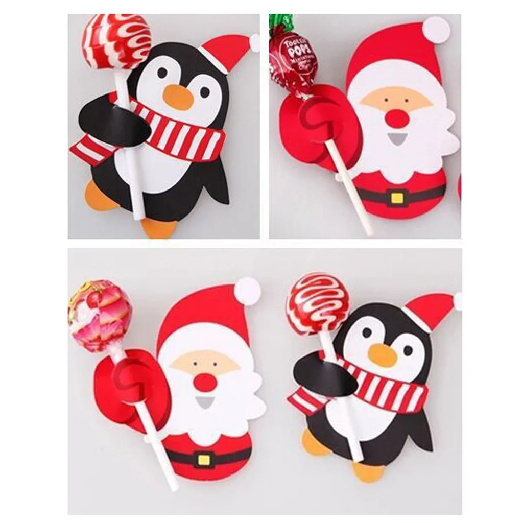 48PCS Christmas Ornament Paper Card Cute Santa Pattern DIY Wall Candy Can Be Placed On Home Market Hanging | Дом и сад