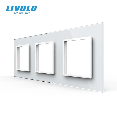 Стеклянная панель Livolo для настенного выключателя и розетки, с белым жемчугом, C7-3SR-11 (4 цвета) - изображение